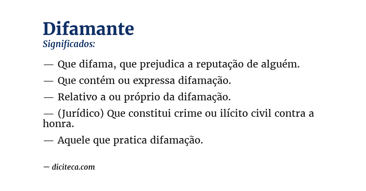 Significado de difamante