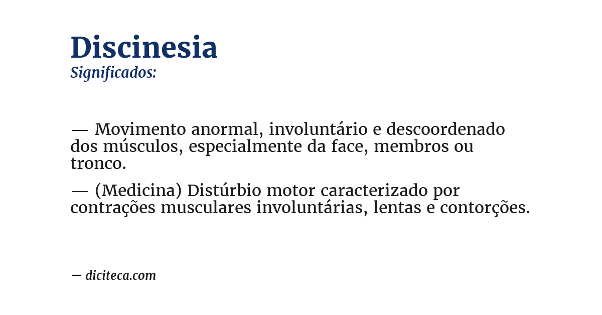 Significado de discinesia