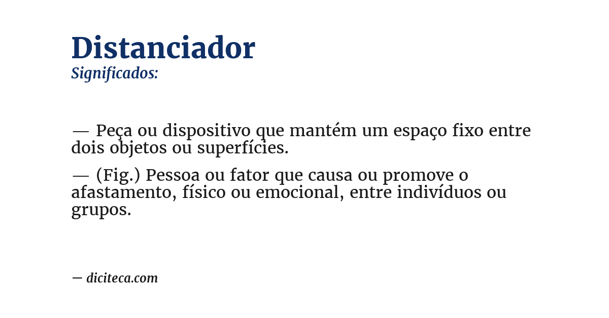 Significado de distanciador