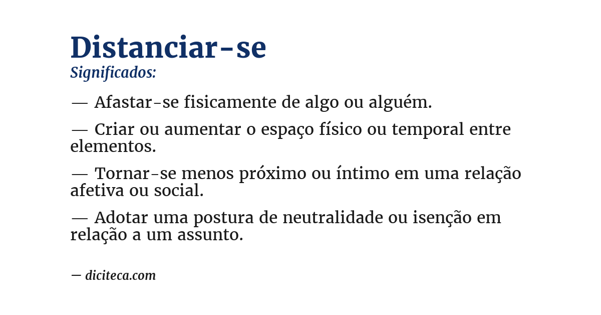 Significado de distanciar-se