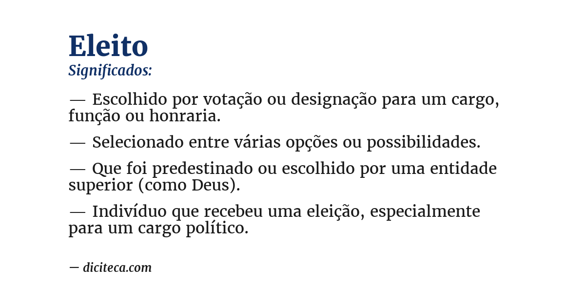 Significado de eleito