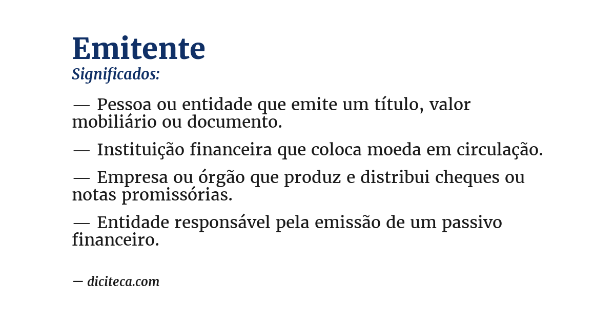 Significado de emitente