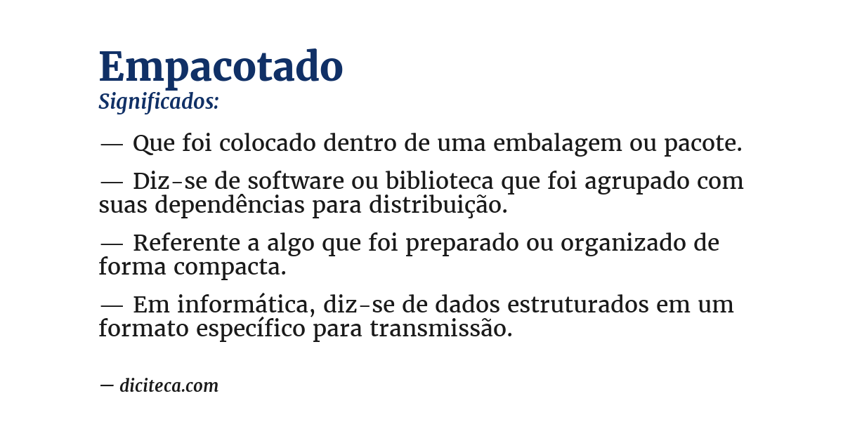 Significado de empacotado