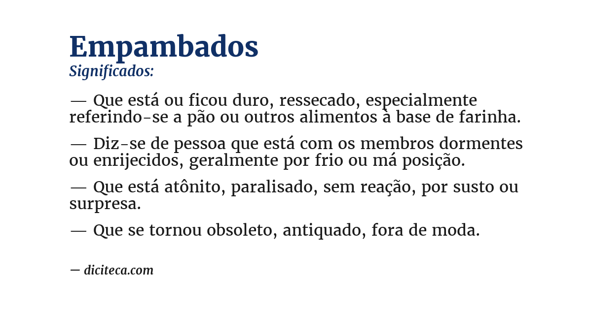 Significado de empambados