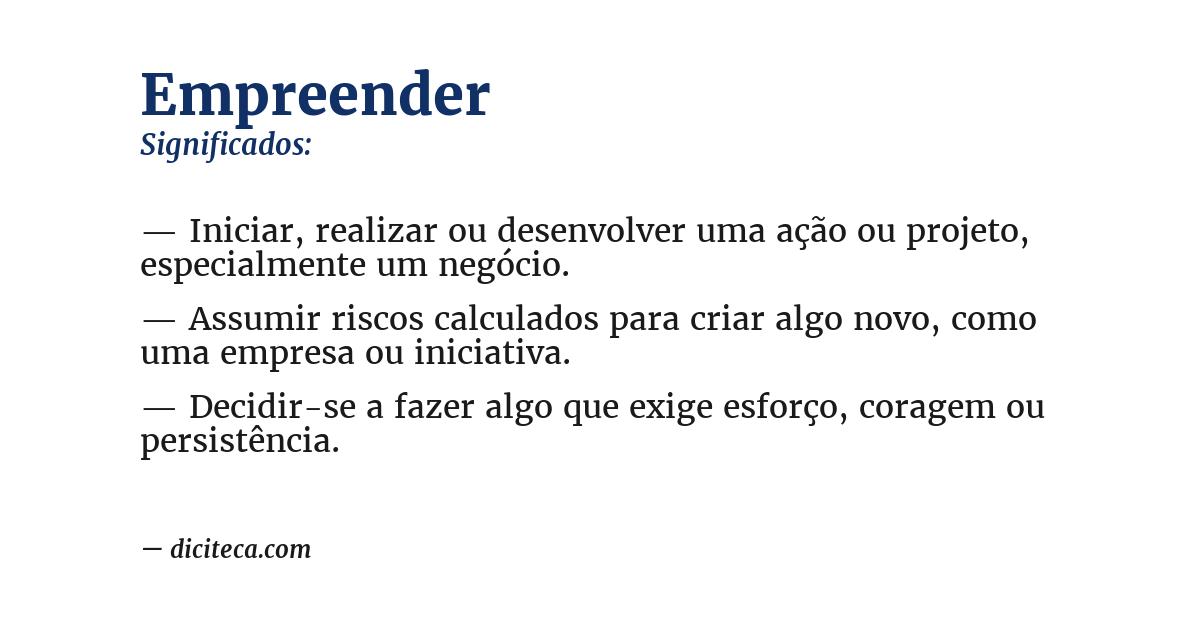 Significado de empreender