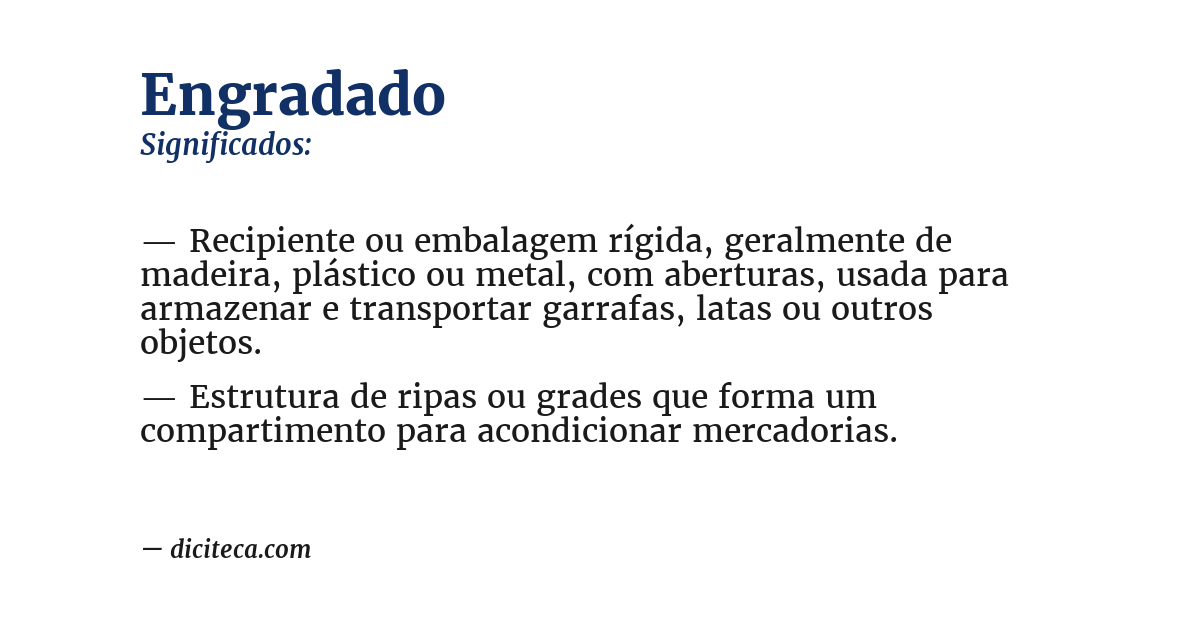 Significado de engradado