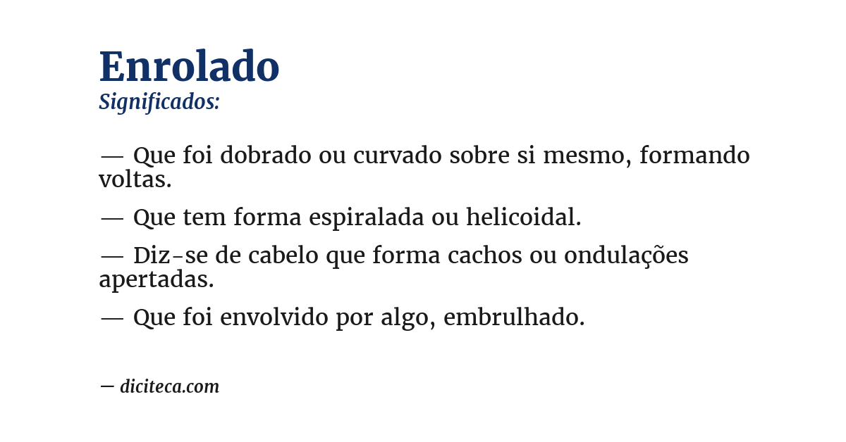 Significado de enrolado