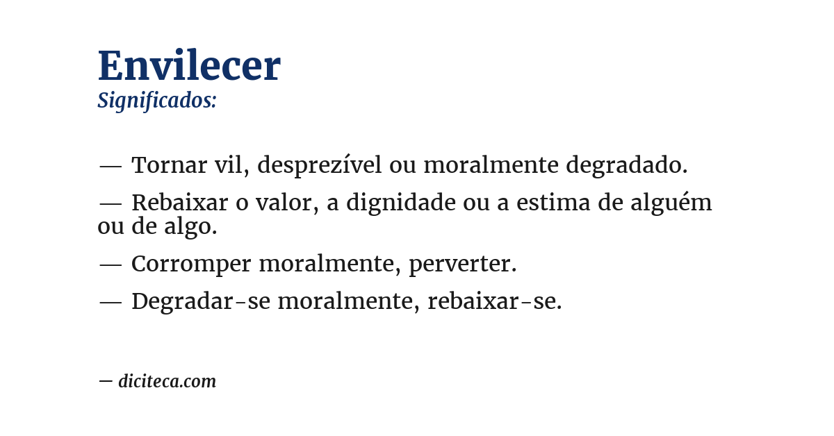 Significado de envilecer