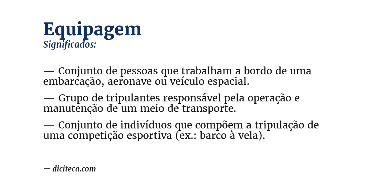 Significado de equipagem