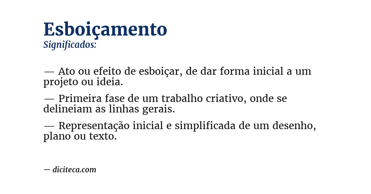 Significado de esboiçamento