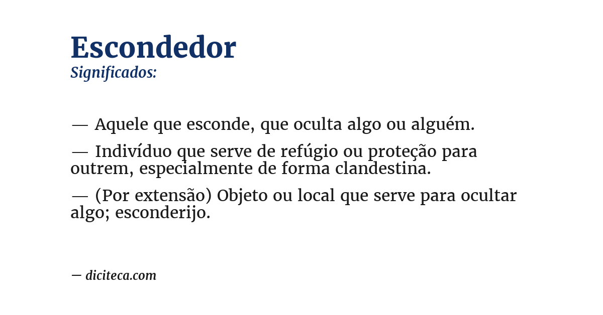 Significado de escondedor