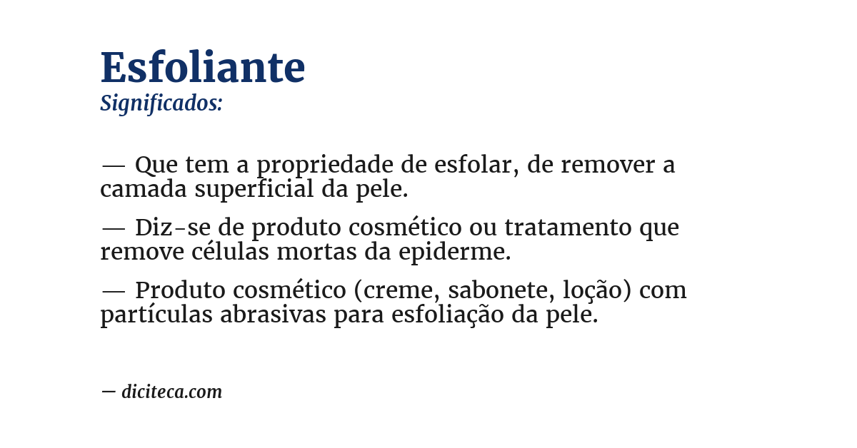 Significado de esfoliante