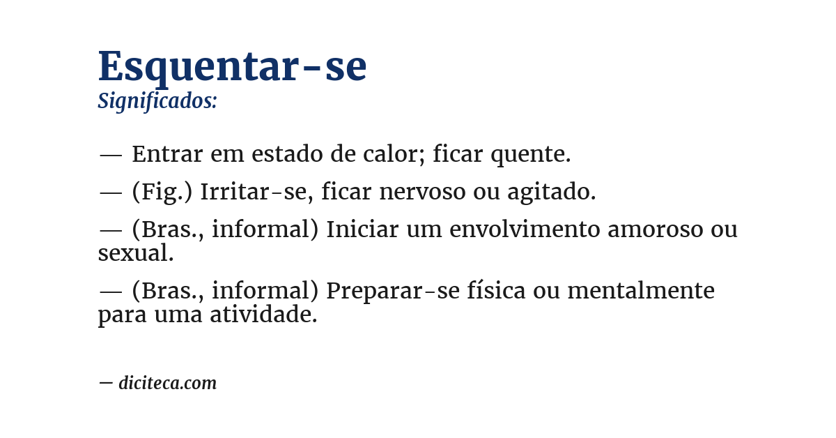 Significado de esquentar-se