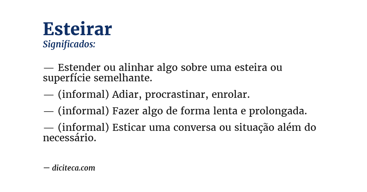 Significado de esteirar