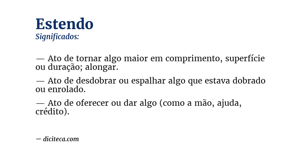 Significado de estendo