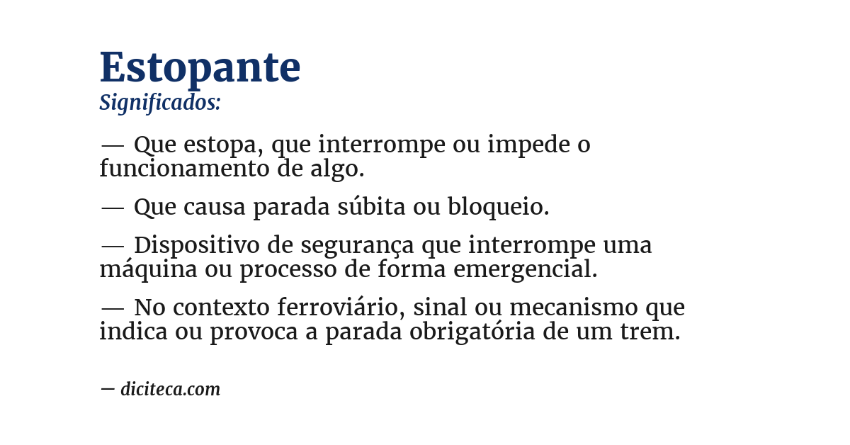 Significado de estopante