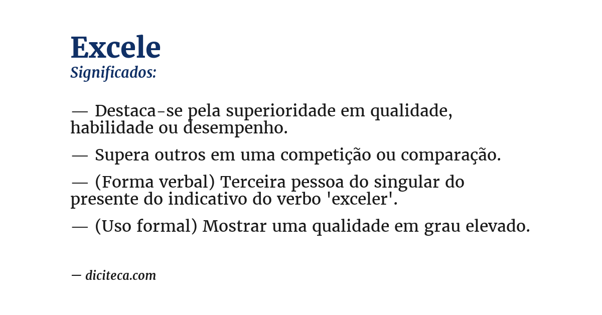 Significado de excele