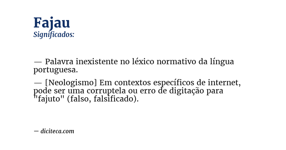 Significado de fajau