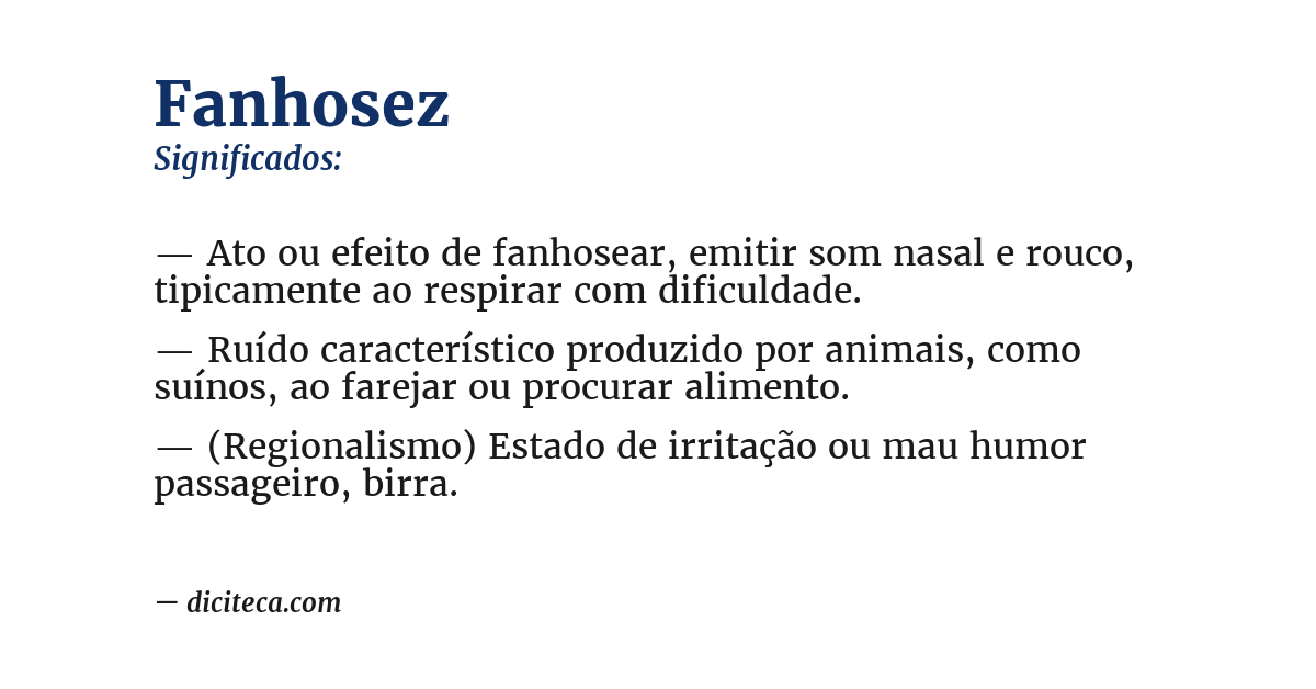 Significado de fanhosez