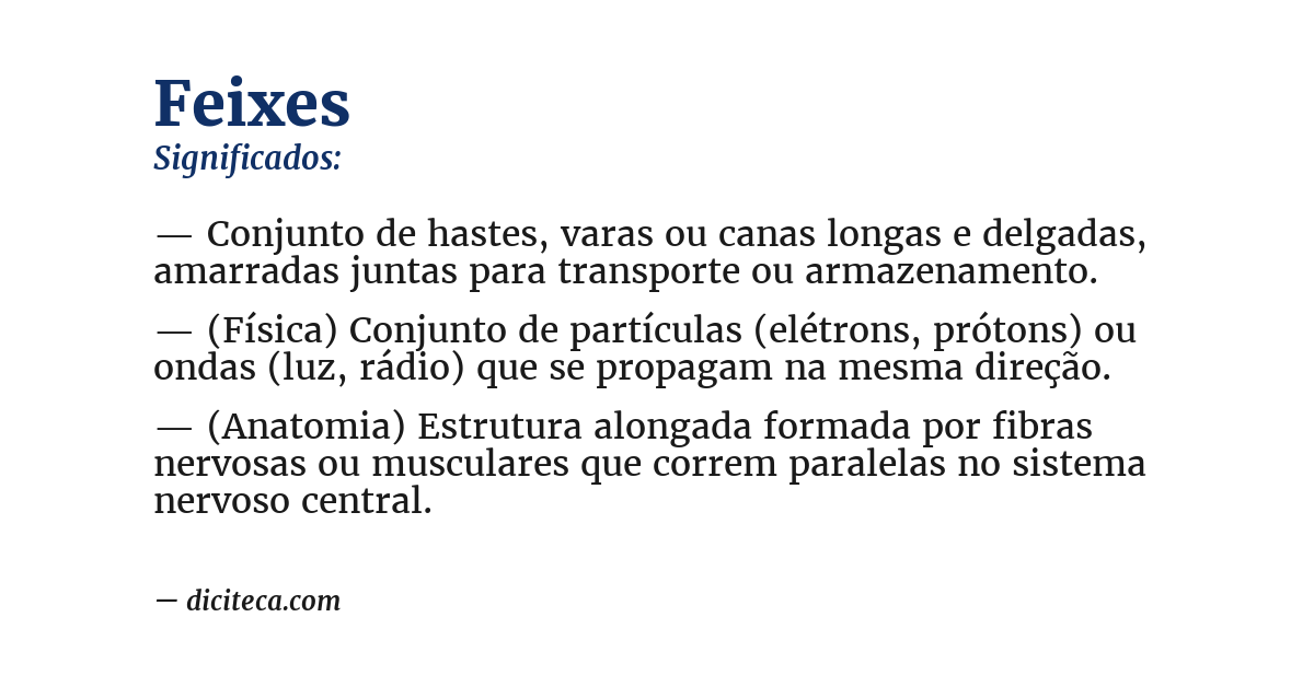 Significado de feixes