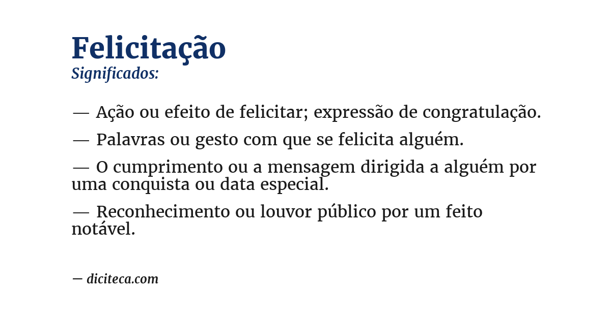 Significado de felicitação