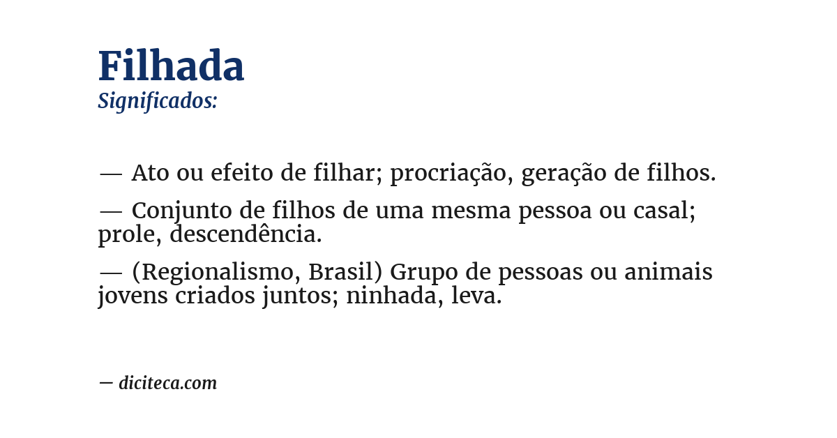 Significado de filhada