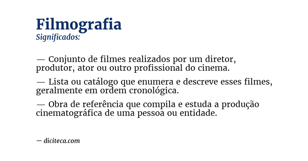 Significado de filmografia