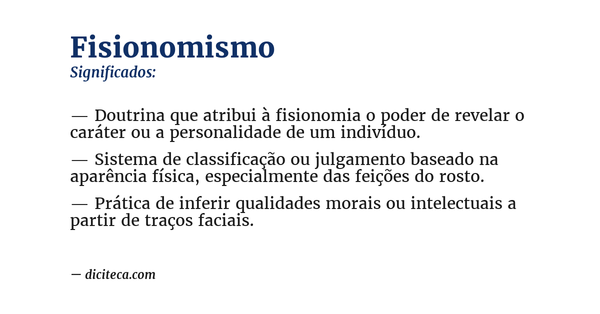 Significado de fisionomismo