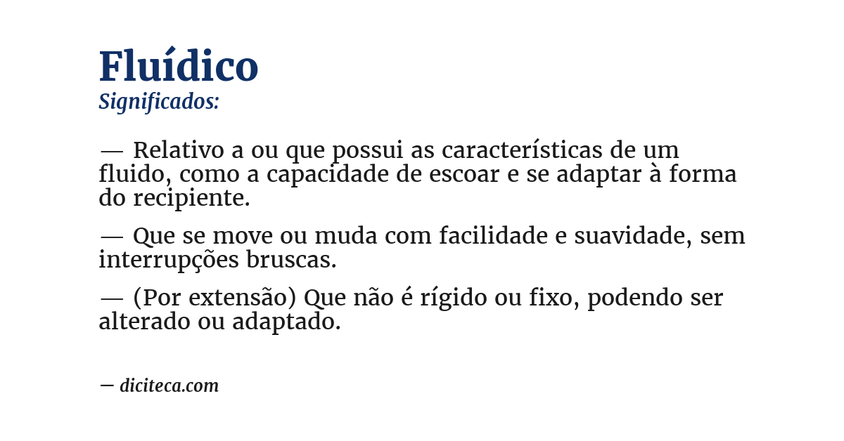 Significado de fluídico