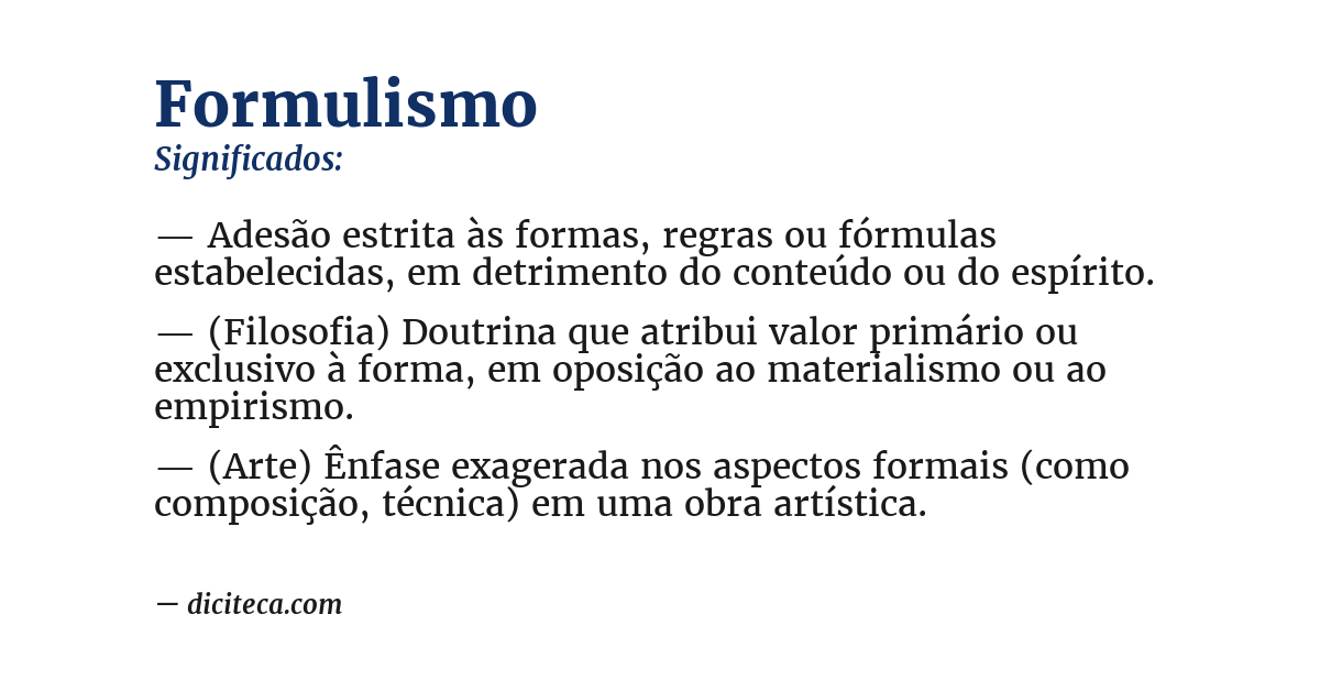 Significado de formulismo
