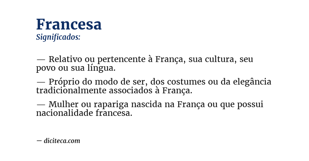 Significado de francesa