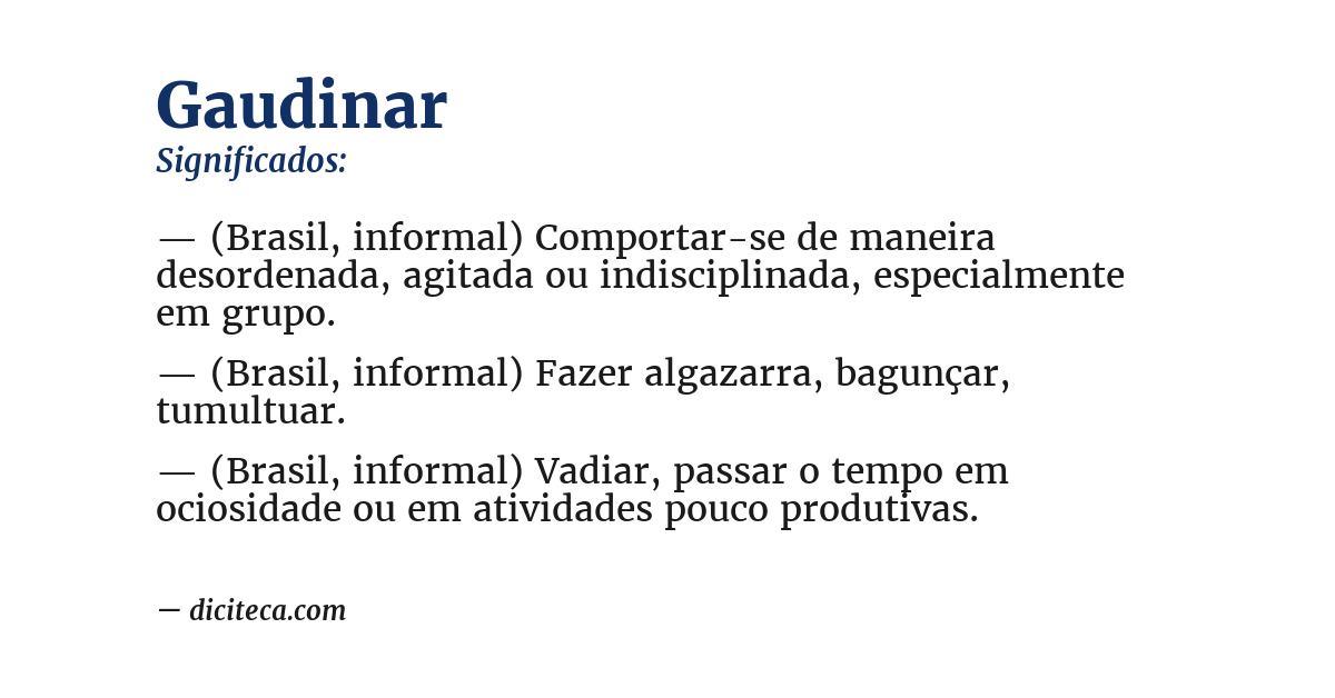 Significado de gaudinar