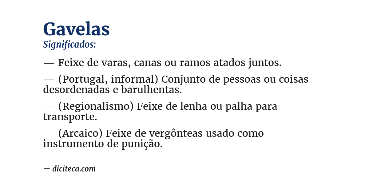 Significado de gavelas