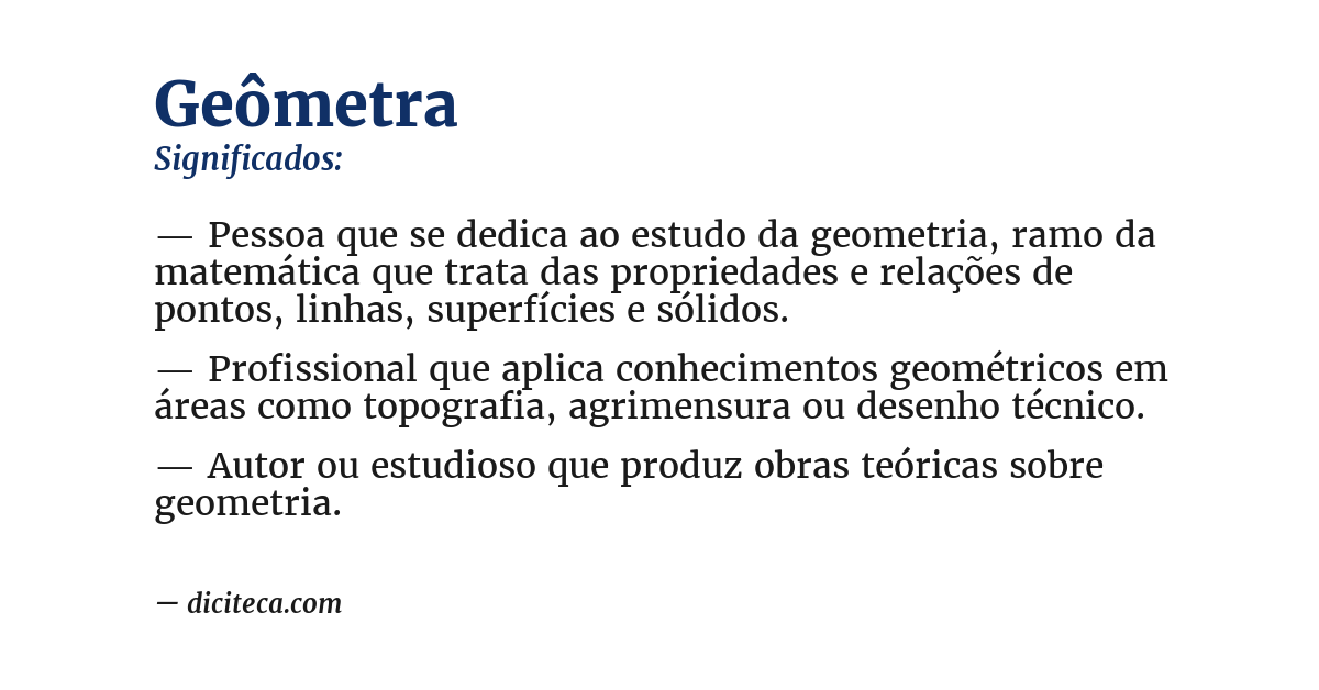 Significado de geômetra