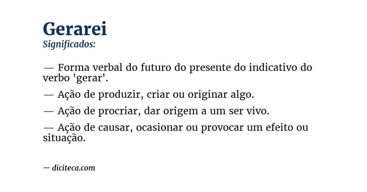 Significado de gerarei