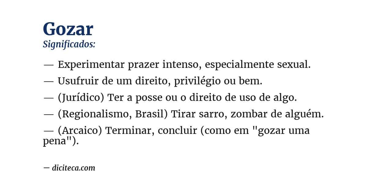 Significado de gozar