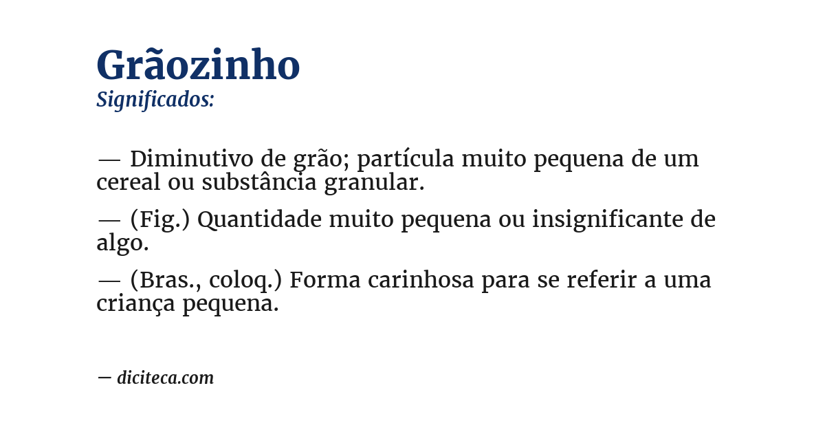 Significado de grãozinho