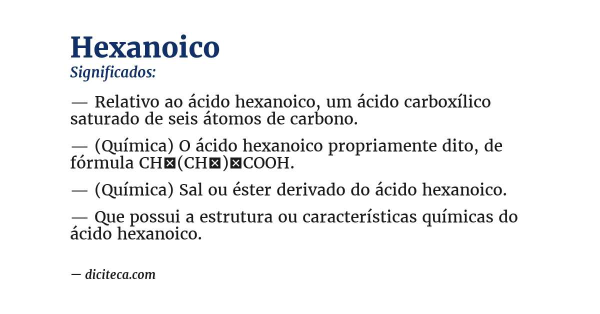 Significado de hexanoico