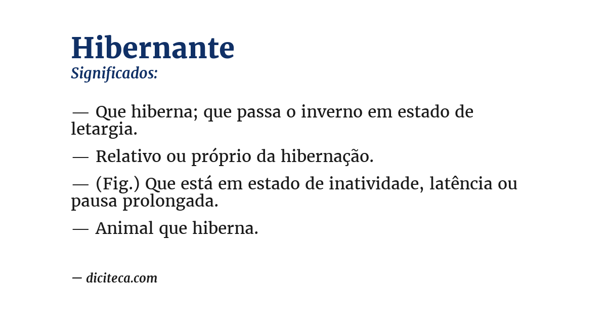 Significado de hibernante