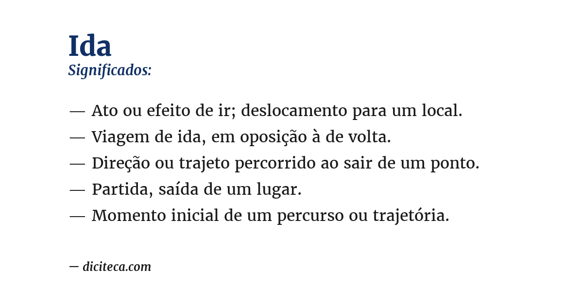 Significado de ida