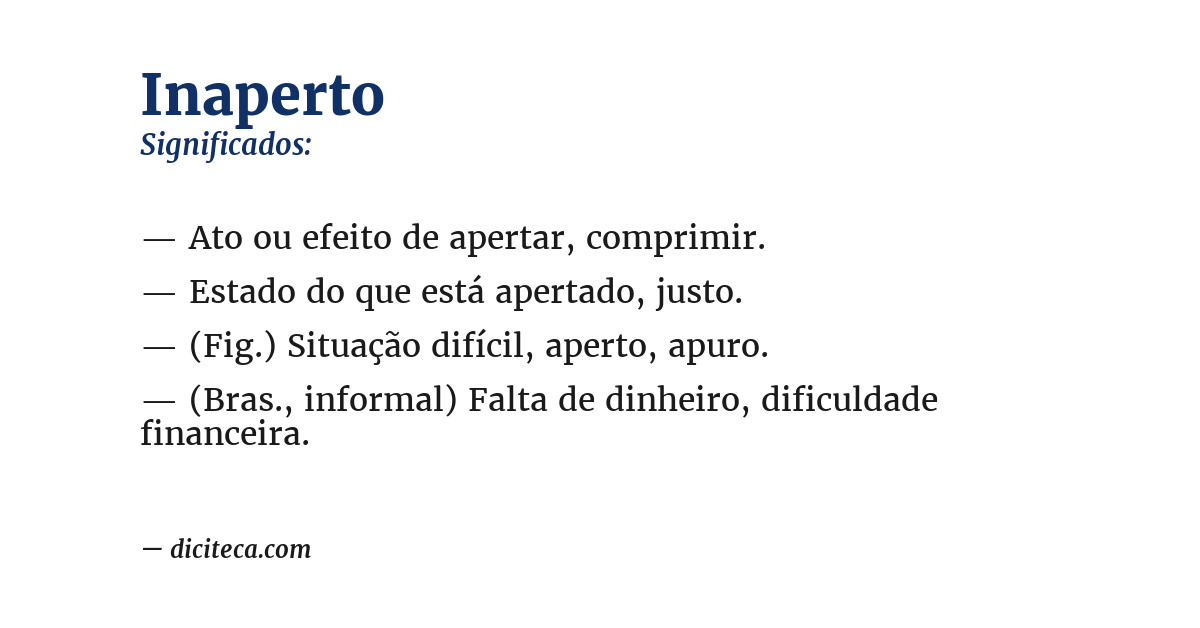 Significado de inaperto
