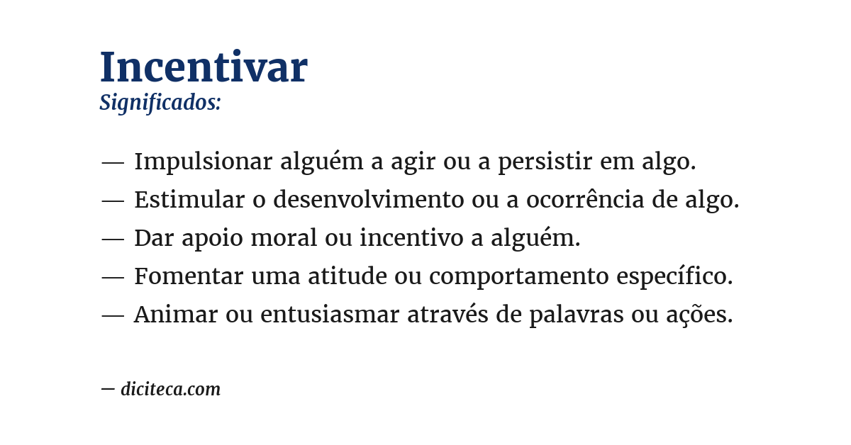 Significado de incentivar