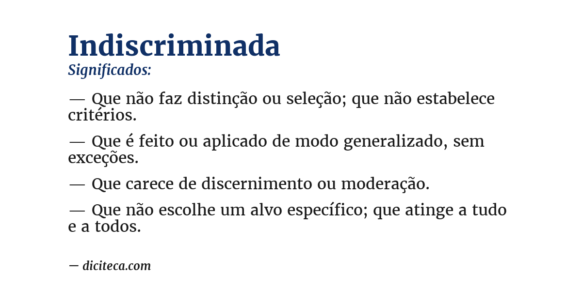 Significado de indiscriminada