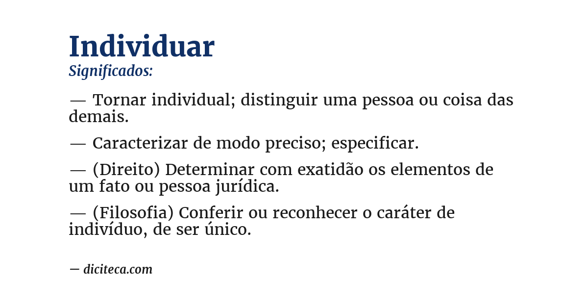 Significado de individuar