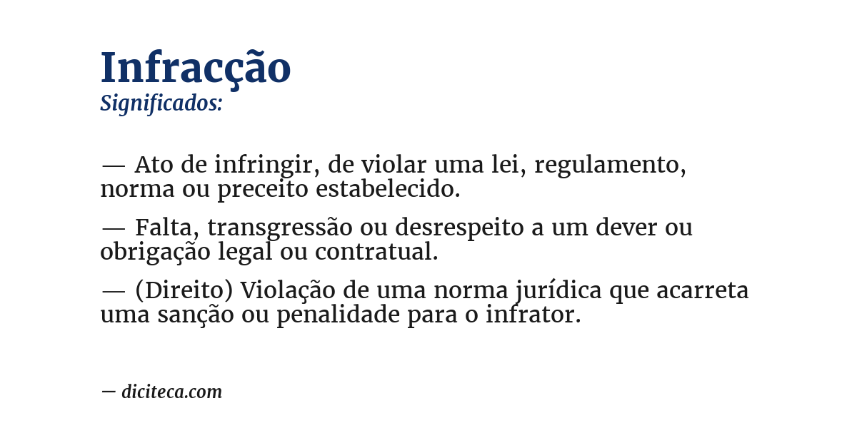 Significado de infracção