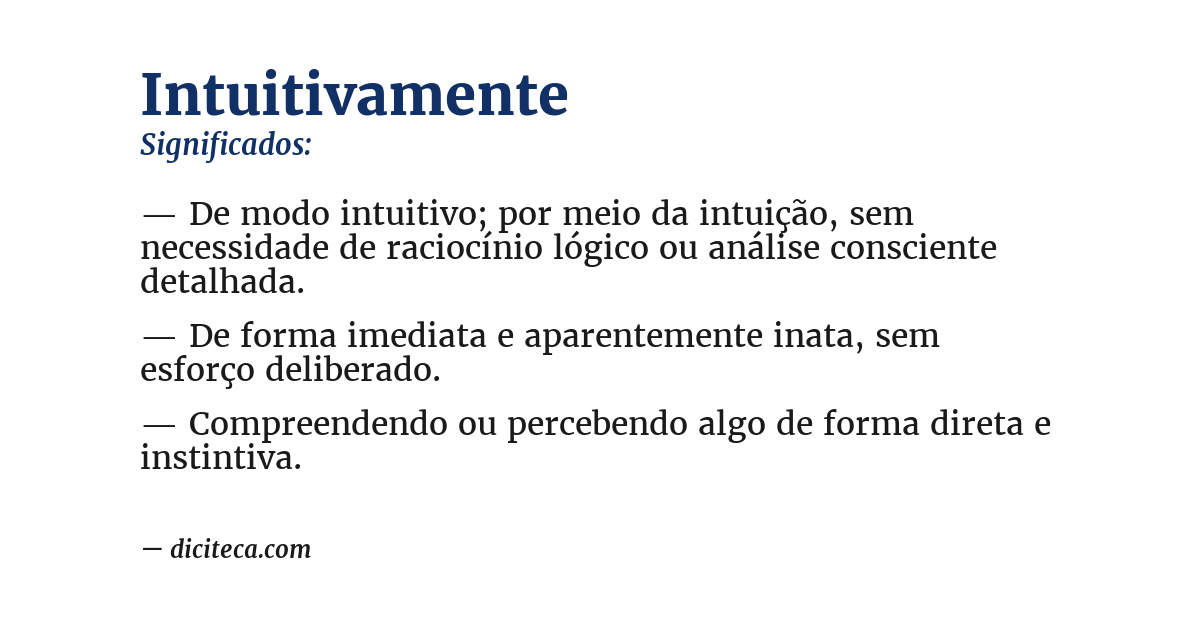Significado de intuitivamente
