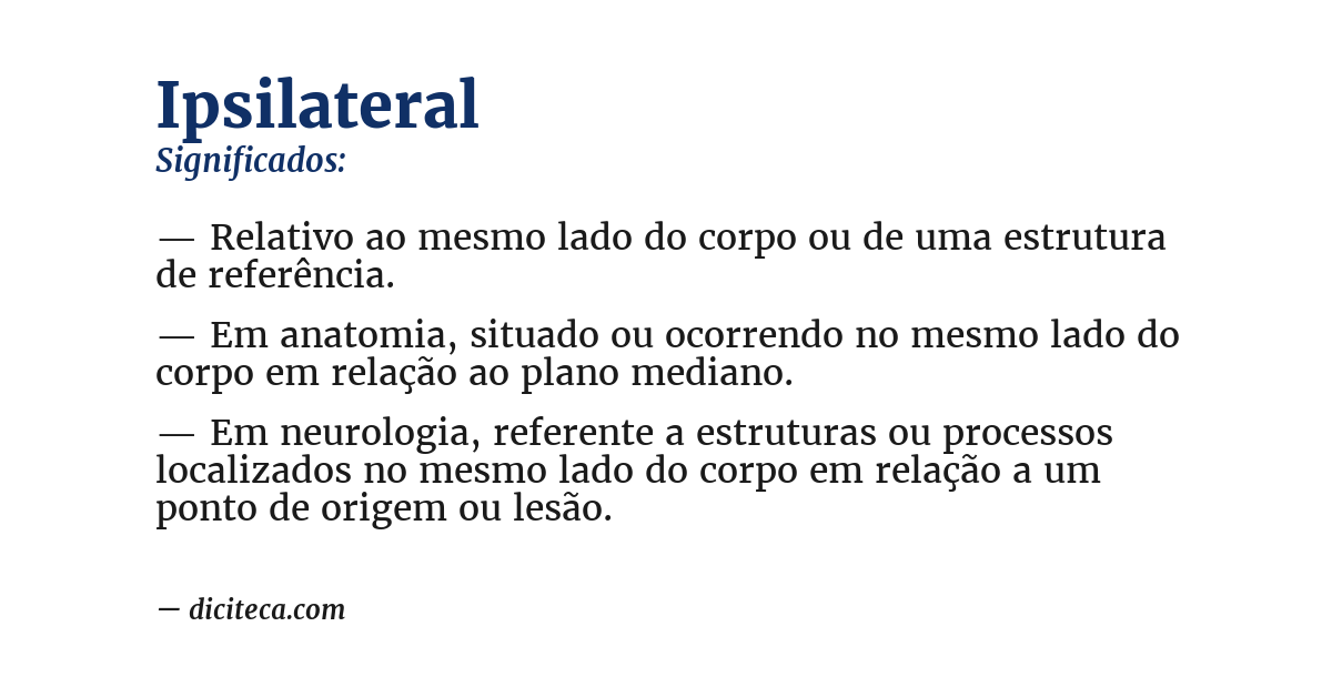 Significado de ipsilateral