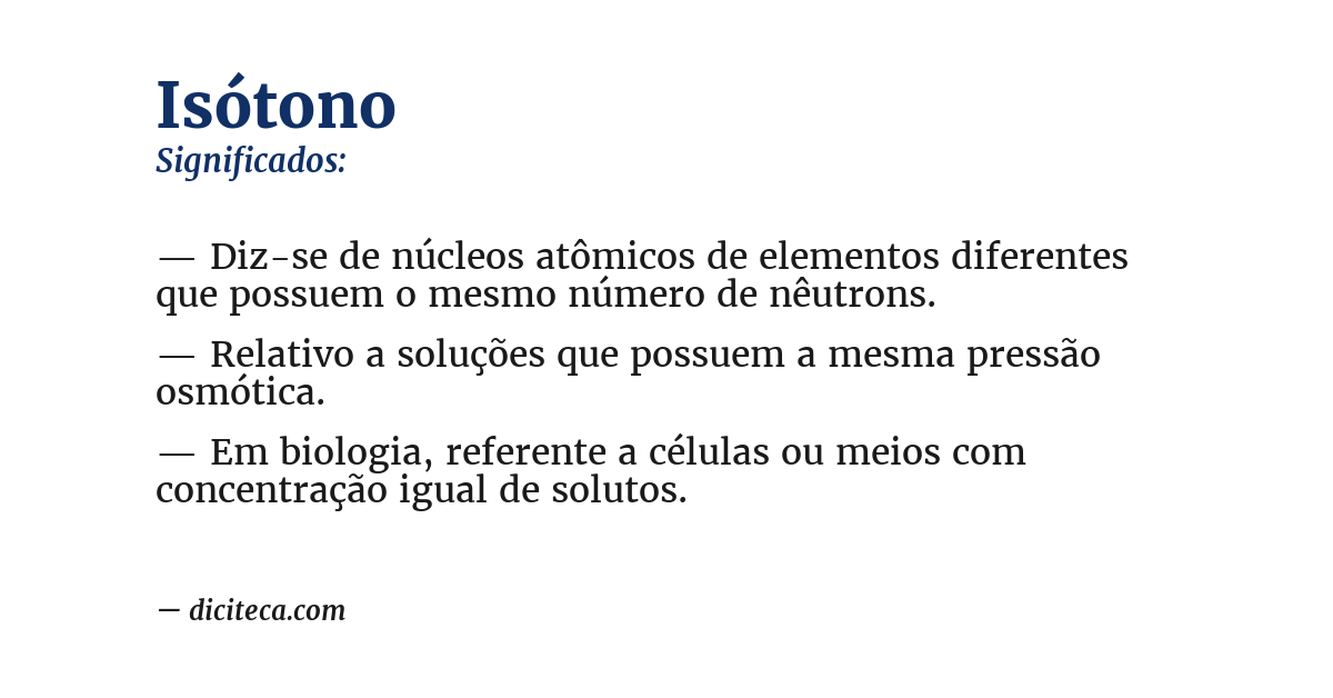 Significado de isótono