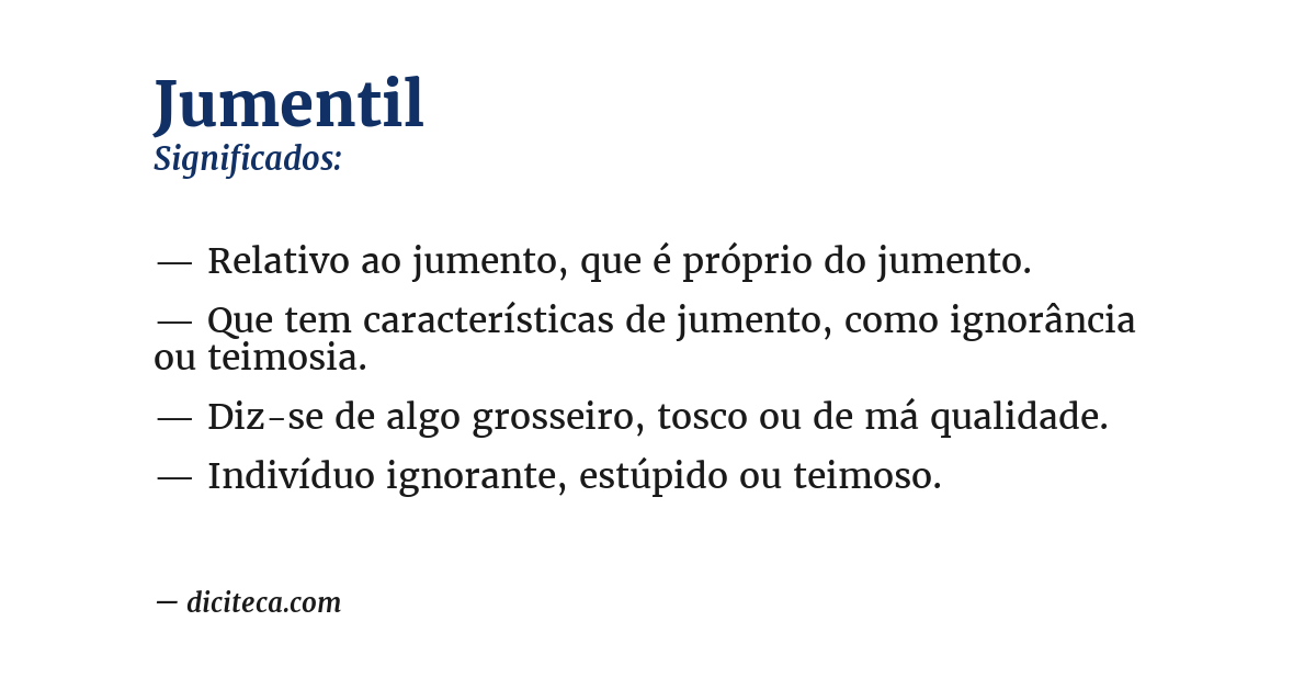 Significado de jumentil
