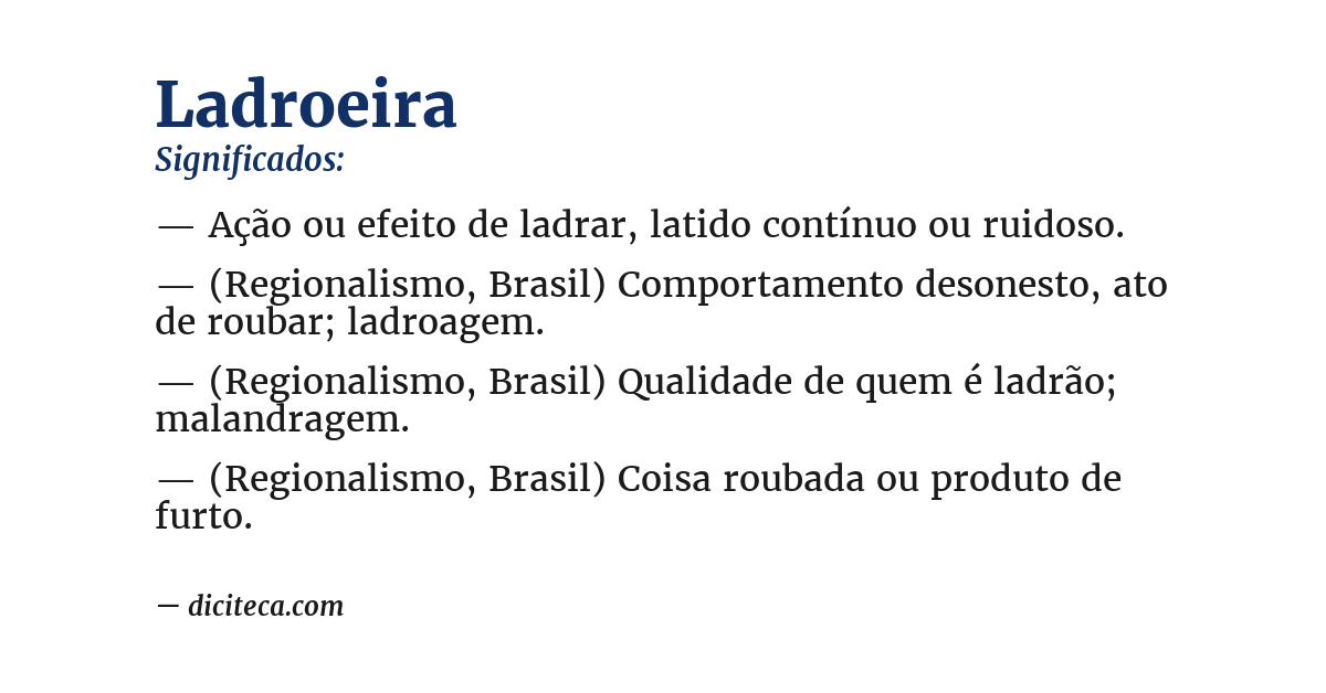 Significado de ladroeira